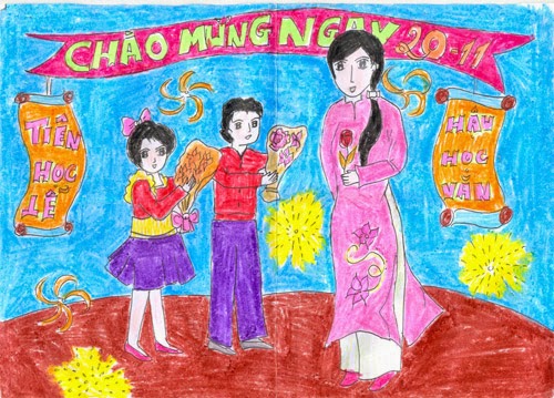 Bức tranh vẽ chào mừng ngày nhà giáo Việt Nam
