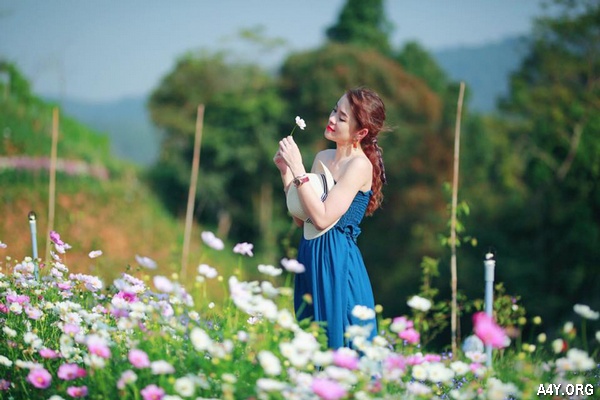 cô gái xinh đẹp bên vườn hoa Đà Lạt
