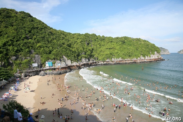 rất đông khách du lịch đến với biển Đồ Sơn